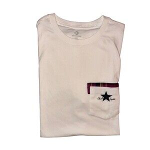 Converse T-Shirt Mens L White Pocket Tee Chuck Taylor Star Logo Short Sleeve